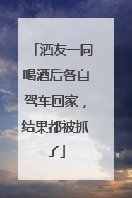 酒友一同喝酒后各自驾车回家，结果都被抓了