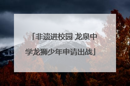非遗进校园 龙泉中学龙狮少年申请出战