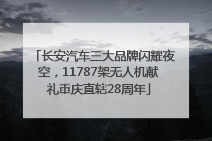 长安汽车三大品牌闪耀夜空，11787架无人机献礼重庆直辖28周年