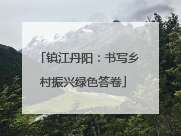 镇江丹阳：书写乡村振兴绿色答卷