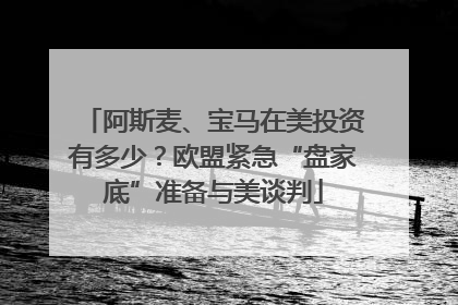 阿斯麦、宝马在美投资有多少？欧盟紧急“盘家底”准备与美谈判