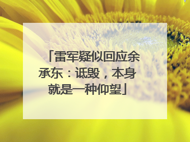 雷军疑似回应余承东：诋毁，本身就是一种仰望