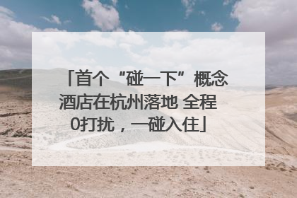 首个“碰一下”概念酒店在杭州落地 全程0打扰，一碰入住