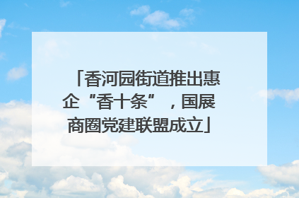 香河园街道推出惠企“香十条”，国展商圈党建联盟成立