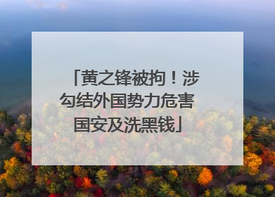 黄之锋被拘！涉勾结外国势力危害国安及洗黑钱