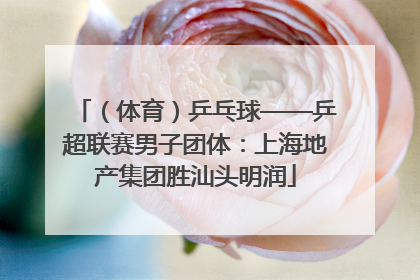 （体育）乒乓球——乒超联赛男子团体：上海地产集团胜汕头明润