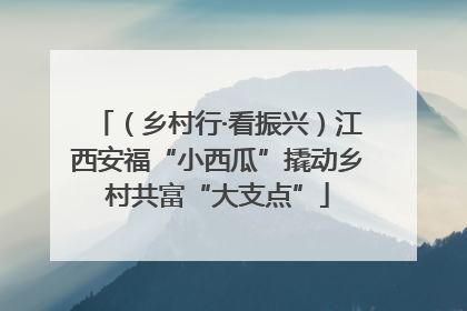 （乡村行·看振兴）江西安福“小西瓜”撬动乡村共富“大支点”