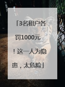 3名租户各罚1000元！这一人为隐患，太危险