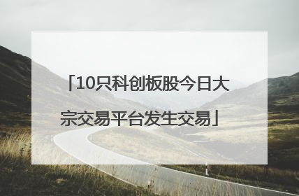 10只科创板股今日大宗交易平台发生交易