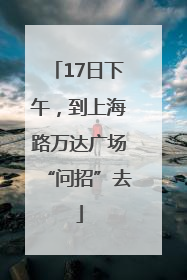17日下午，到上海路万达广场“问招”去