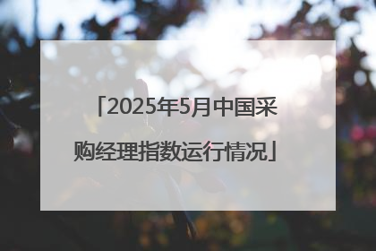 2025年5月中国采购经理指数运行情况
