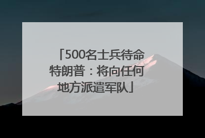500名士兵待命 特朗普：将向任何地方派遣军队