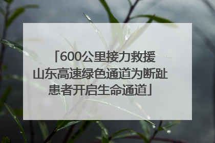 600公里接力救援 山东高速绿色通道为断趾患者开启生命通道