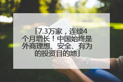 7.3万家，连续4个月增长！中国始终是外商理想、安全、有为的投资目的地